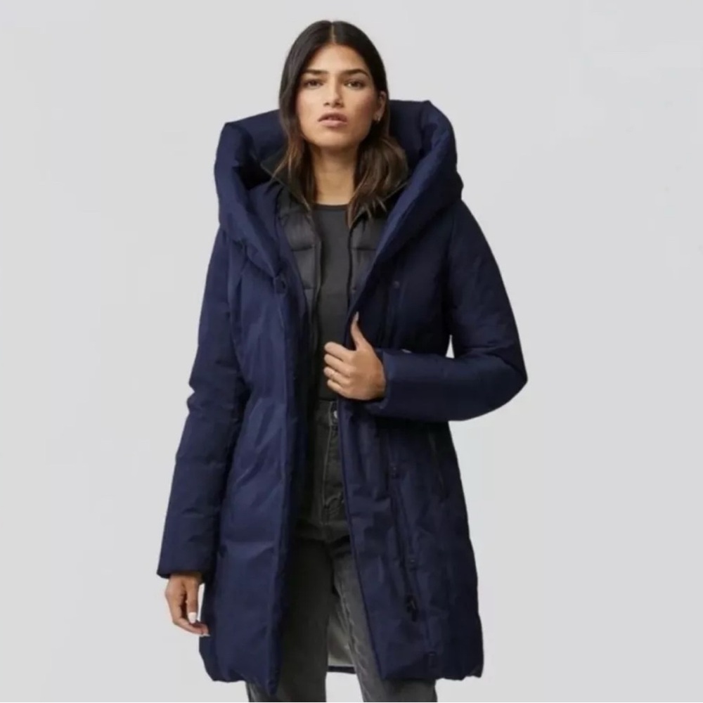 Soia & Kyo Camelia-C Down Coat Winter Jacket Parka NWT Navy Blue Lapis